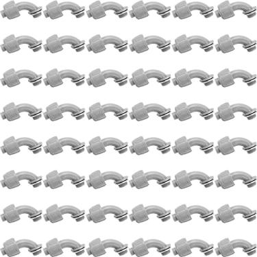 Imagem de Conector de conduíte elétrico flexível não metálico para conector de conduíte elétrico de 90 graus para conduíte elétrico de PVC de 90 graus para casa cozinha banheiro tubo suprimentos de ferramentas (48 peças, 1,9 cm)