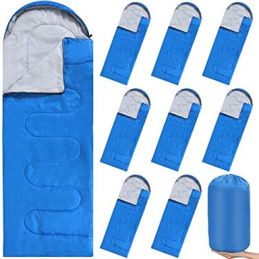 Imagem de 10 sacos de dormir de acampamento de 0 graus a granel para adultos, sacos de dormir para clima frio, 4 estações, quente, impermeável, leve com saco de compressão para mochilão, caminhada, viagem,