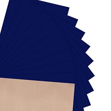 Imagem de JANDJPACKAGING Vinil azul HTV para camisetas 30,48 cm x 25,40 cm vinil de transferência de calor pacote com 10 ferro sobre vinil (azul marinho)
