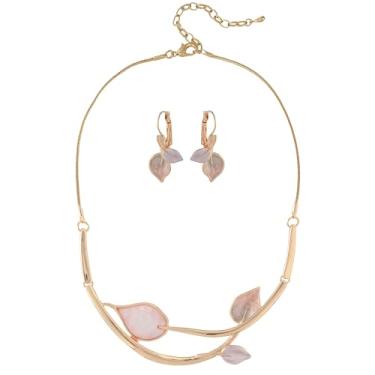 Imagem de Mycitta Conjunto de joias volumosas vintage retrô flor de folha floral geométrico boêmio boho babador colar conjunto de brincos moda bijuteria para mulheres meninas festa de casamento formatura , Resina Zinco, Zircônia cúbica