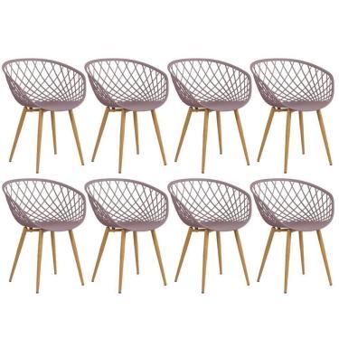 Imagem de Kit - 8 X Cadeiras Clarice Nest Com Apoio De Braços - Sidera - Fendi