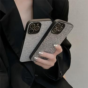 Imagem de Luxo glitter diamante bling caso de telefone para iphone 15 14 plus 13 12 mini 11 pro max proteção completa capa traseira, preto, para iphone 15 plus