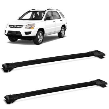 Imagem de Rack Teto Travessa Sportage 2004 a 2011 Aluminio Preto