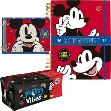 Imagem de Kit caderno smart porta fichas e estojo mickey dac