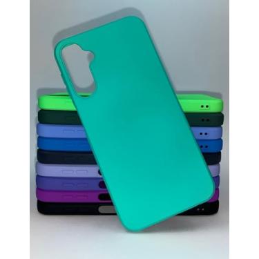 Imagem de Capa Capinha Protetora - Samsung Galaxy A25 - Silicone aveludada por dentro toque sedoso (Verde-água)