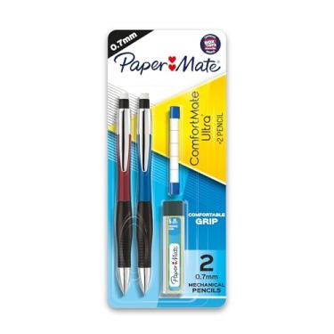 Imagem de Conjunto de lápis de iniciação ultra mecânico ComfortMate Paper Mate, chumbo HB, 0,7 mm, cores sortidas de barril, pacote com 2 lápis