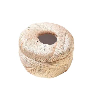 Imagem de Fio de renda de algodão com lantejoulas – 100 g/bola tamanho 6 fios de renda DIY crochê e tricô lantejoulas brilhantes para artesanato faça você mesmo, suéter, chapéus de xaile
