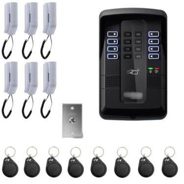 Imagem de Kit Porteiro Coletivo Predial Residencial Com 6 Interfones Branco Intelbras e Botoeira
