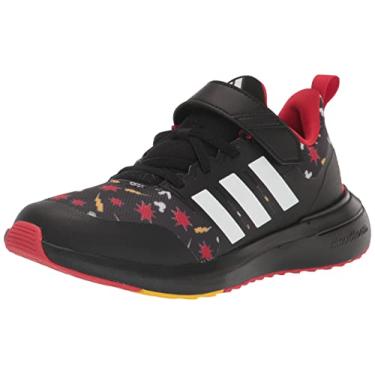 Imagem de adidas Tênis Fortarun 2.0 Cloudfoam com cadarço elástico, Preto/ouro ousado/melhor escarlate (Mickey Mouse) (elástico), 17