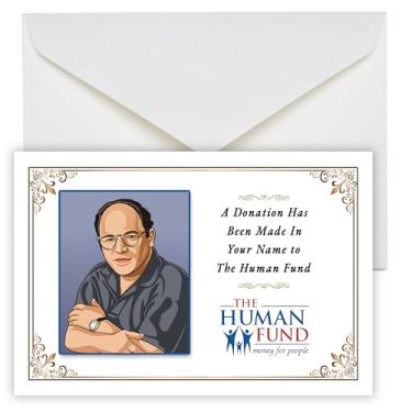 Imagem de AMORGAN Seinfeld - Cartão de presente dupla face The Human Fund, pacote com 6 unidades, 4 x 6 com envelopes