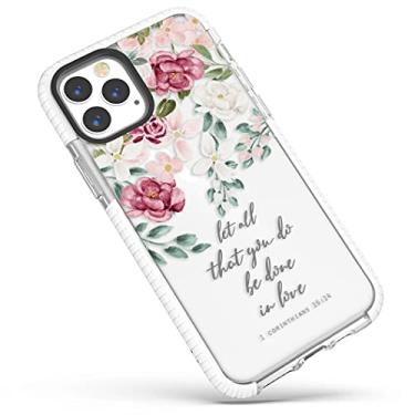 Imagem de Capa transparente compatível com iPhone 13 Pro Max de 6,7 polegadas, meninas, mulheres, rosas, escrituras inspiradoras, versículos bíblicos, citações cristãs, Corinthians 16:14, capa protetora macia à