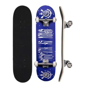 Imagem de Skate Montado Completo Corinthians Oficial Marfim Iniciante Street (Respeita as Minas)