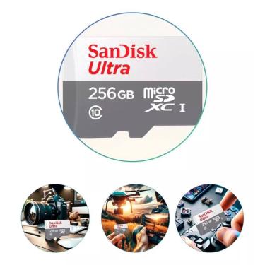 Imagem de Cartão De Memória Sandisk Ultra Sd 256gb 100mb/s SDSQUNR-256G-GN6TA