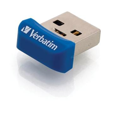 Imagem de Verbatim Pen Drive de 64 GB Store 'n' Stay Nano USB 3.2 Gen 1 sem rasgos de perfil baixo com proteção antimicrobiana do produto Microban - Azul 98711