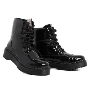 Imagem de Bota Coturno Tratorada Plataforma Feminina Cano Curto Médio Confortáve