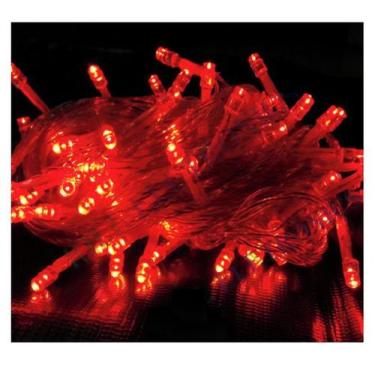 Imagem de Pisca Pisca Natal Led 100 Lâmpadas l Vermelho 8 funções 220v - Fuxing