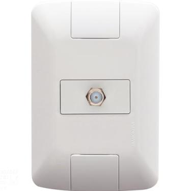 Imagem de Conjunto 4x2 com 1 Tomada TV/SAT Coaxial Tramontina Aria Branco