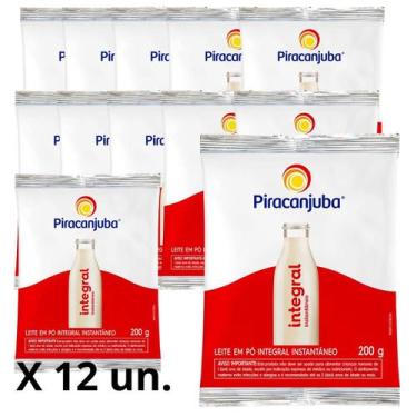 Imagem de Leite Em Pó Piracanjuba Integral 400g Kit Com 12 Un.