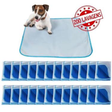 Imagem de Kit com 24 Tapetes Adestradores de Alta Absorção 70x50 Branco com bord