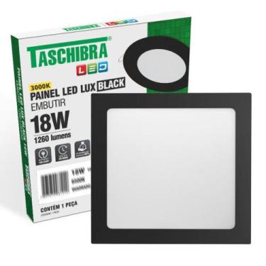 Imagem de Painel de Led Quadrado Embutir 18W Preto Bivolt Taschibra, 3000K - Ama
