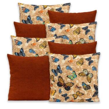 Imagem de Kit 8 Capas de Almofada Gorgurinho com Zíper Borboletas 40x40cm - Bem 