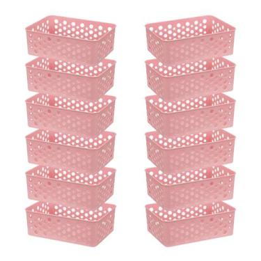 Imagem de Kit 12 Cestos Moderno Organizador Decorativo Gaveta Closet Otimização 