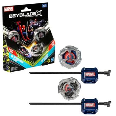 Imagem de Beyblade X, Multipack de Piões, Marvel Collab, Spider-Man 3-60F vs. Venom 3-80N - Conjunto de Brinquedo com 2 Piões e 2 Lançadores - A partir de 8 Anos