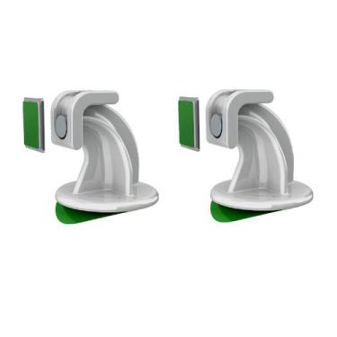 Imagem de Prendedor de porta magnético adesivo para porta pivotante Branco - 2 u