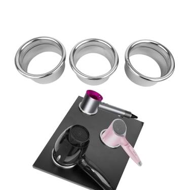 Imagem de QUEESALN 3 peças de 7,5 cm (3 peças) Suporte de ferramentas de secador de cabelo aberto para secador de cabelo, pacote de tubos, estação de salão de beleza, organizador de secador de cabelo, tubo