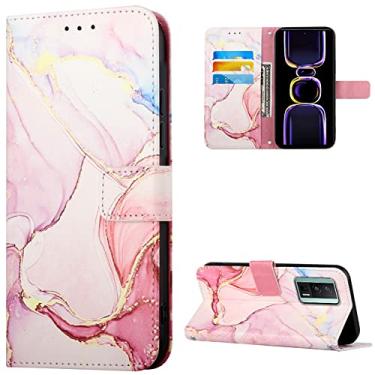 Imagem de Dinglijia Capa para Xiaomi Poco F5 Pro 5G, capa carteira de couro flip com compartimentos para cartões para meninas e mulheres, designs de mármore, capa protetora para celular Xiaomi Poco F5 Pro 5G