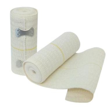 Imagem de Kit 2 Atadura Elástica 15cm x 1,30m Média Compressão Faixa Ortopédica 