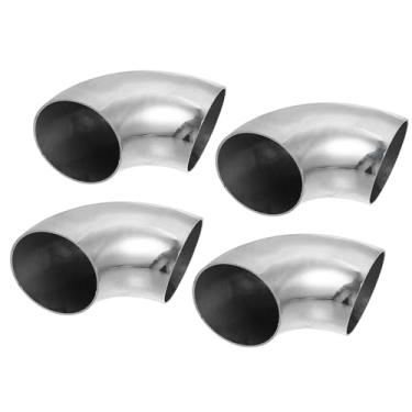 Imagem de TUCKBOLD Tubo de cotovelo curva mandril 90 graus OD 6.3 cm aço inoxidável reutilizável | tubo de escape cotovelo escada corrimão tubo 4 peças