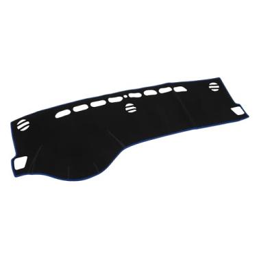 Imagem de Partuto Capa de painel - Tapete de painel antiderrapante para console central de carro - para Suzuki SX4 2014-2018 - Poliéster Preto Azul - 1 peça