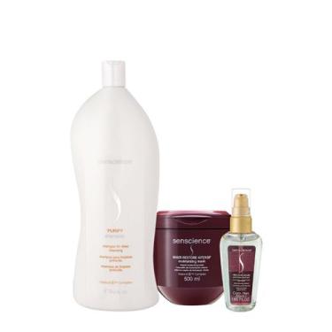 Imagem de Kit Senscience Purify Shampoo 1L Intensif Máscara e True Hue Óleo (3 p