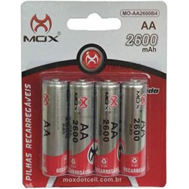 Imagem de Pilha Recarregável AA MOX MO AA2600B4 Cilíndrica Com 4