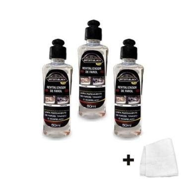 Imagem de Kit com 3 limpa farol revitalizador  50ml batom black