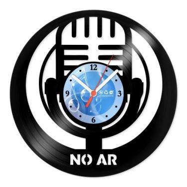 Imagem de Relógio De Parede Disco Vinil Música - Microfone Estúdio - VMU-006 - M