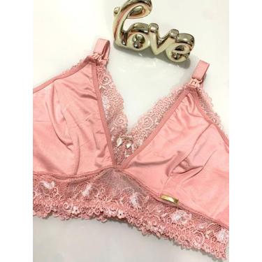 Imagem de Sutiã Renda Plus Size Amamentação - Charme Delas, 54, Rosa