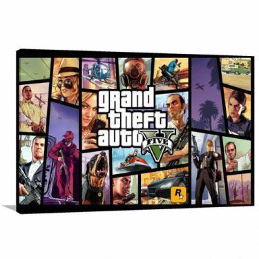 Imagem de Quadro decorativo GTA V - Jogos - Tela em Tecido - Wall Frame