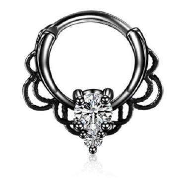 Imagem de Piercing Para Nariz Septo Indiano Prata Pedra Zirconia - De Castro joi