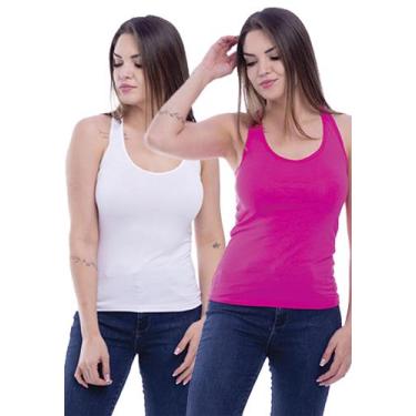 Imagem de Kit 2 Camiseta Regata Feminina TechMalhas lisa para treino combina com