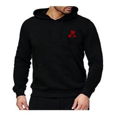 Imagem de Blusa de Moletom Relaxado Canguru Com Capuz Fechado Ted Masculina, Pre