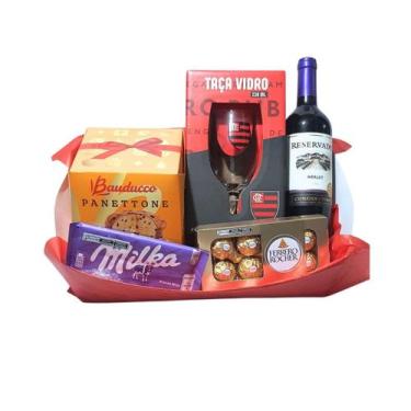 Imagem de Cesta Natal Times de Futebol com Panetone Taça Vinho Ferrero - Cesta d