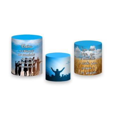 Imagem de Trio De Capa Cilindro -  Culto da Família Cruz e Céu 051 - Via Cores
