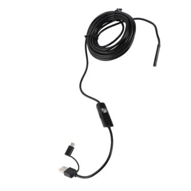Imagem de Usb Câmera do Telefone Móvel Pc Usb Tipo C 3 Em 1 para Com Luz Led para Automóvel 5 Metro Fio Duro 5.5mm Camara Endoscópio Usb 3 en 1