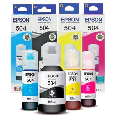 Imagem de KIT 4 CORES - REFIL E PSON O RIGINAL T544 ECO TANK - (O riginal)