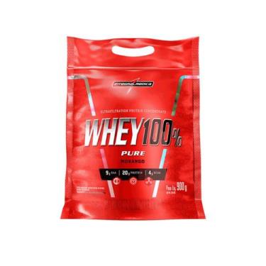 Imagem de Whey Protein 100% Pure Integralmedica 900g Sabor Morango, 900g, Morang