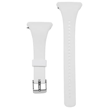 Imagem de ECSiNG Pulseira de relógio de silicone compatível com Polar FT4 FT7 Fitness Tracker pulseira de relógio ajustável para smartwatch de liberação rápida para pulso de 160 ~ 230 mm, branca