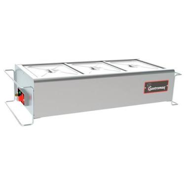 Imagem de Buffet de Mesa Aquecido Gastromaq Inox 3 Cubas Tampa Inox 127V BTME 03