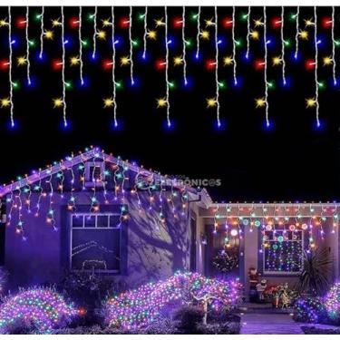 Imagem de Pisca de LED waterfall com 200 Led 5M X 70CM 8 Modos Tomada Festas (Colorido)